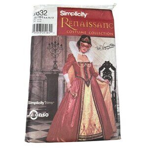 Simplicity 9832 Renaissance Size HH 6-12 Costume Collection Sewing Pattern NEW